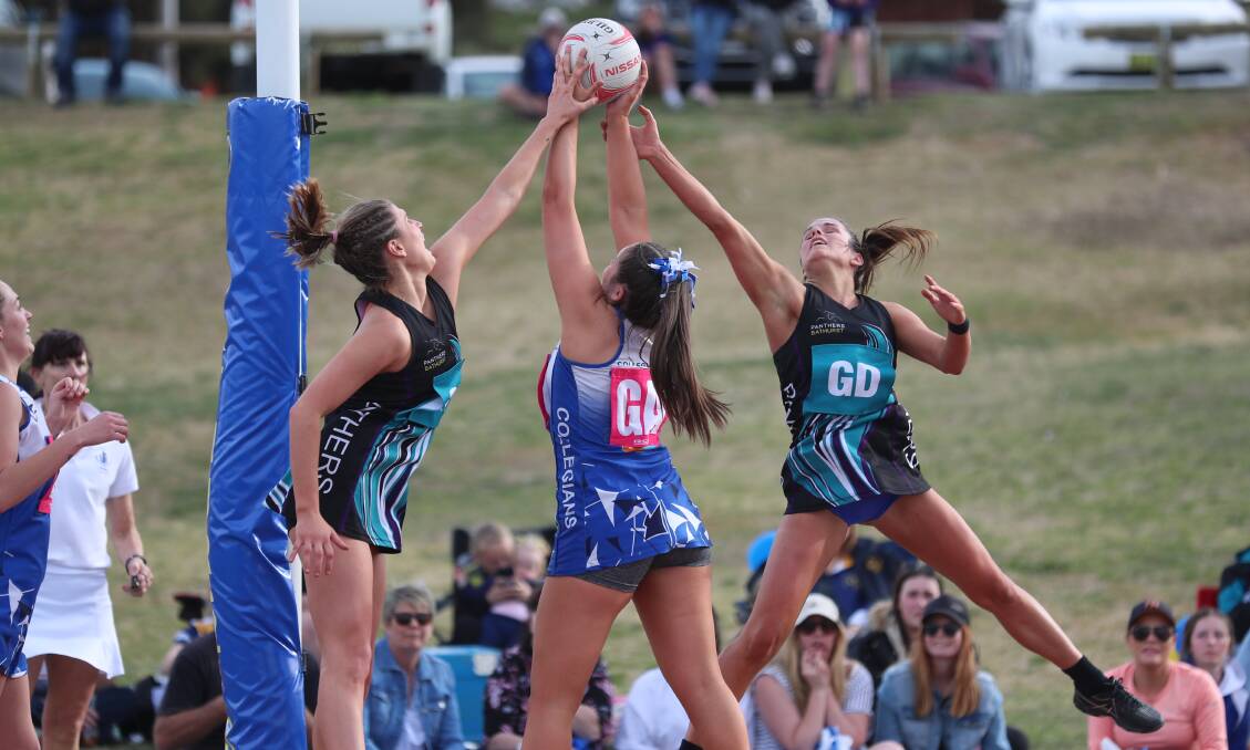 WE MEET AGAIN: Panthers and Collegians Mystified players in action during last year's grand final. The two clubs come together this Saturday for their first game since that meeting. Photo: PHIL BLATCH