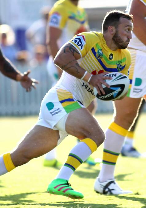 NRL TIME: Josh Hodgson in action during Canberra's trial game in Orange.