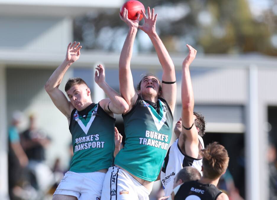 UP HE GOES: Harry Bowden and the Bathurst Bushrangers Rebels want grand final hosting rights. Photo: PHIL BLATCH