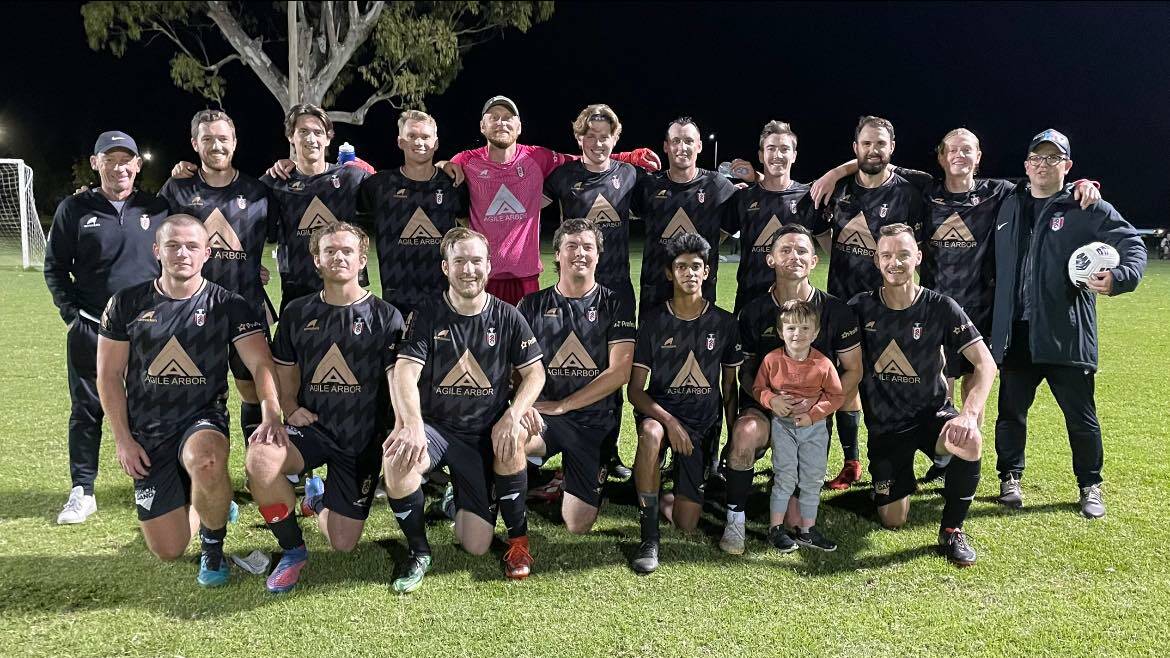 THEY'RE ON A ROLL: Panorama FC were all smiles following Saturday night's 3-0 success over Orana Spurs. Photo: PANORAMA FC FACEBOOK