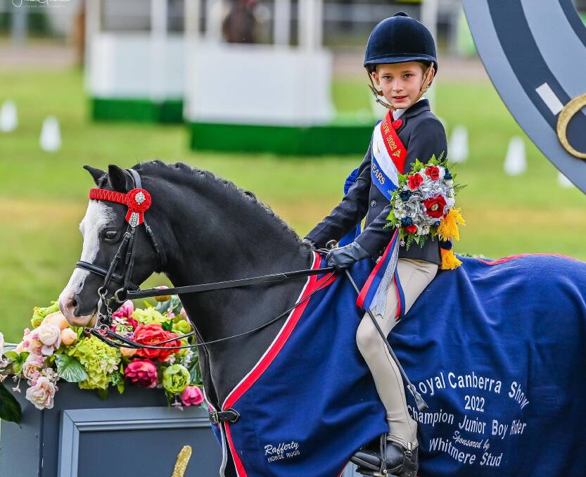 SUPERB: Harrison Galloway-Smith won the Junior Boy Rider prize at the Canberra Royal Show and is hoping to continue the good results at nationals. Photo: CONTRIBUTED