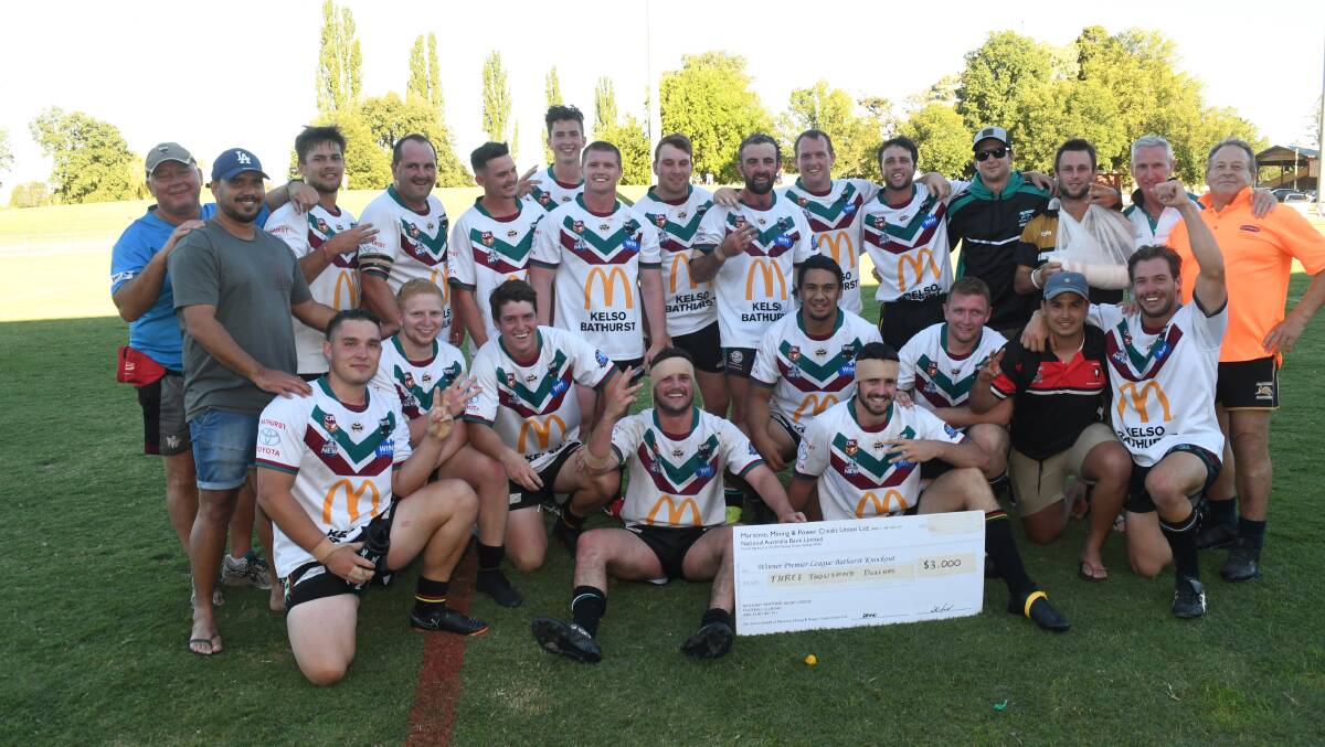 ON A ROLL: Bathurst Panthers celebrate after claiming their third straight knockout crown at Carrington Park last year. Photo: CHRIS SEABROOK