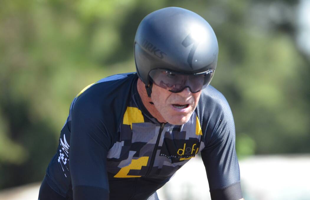 Richard Hobson came close to a category podium finish at Ironman 70.3 Western Sydney. Picture Anya Whitelaw.