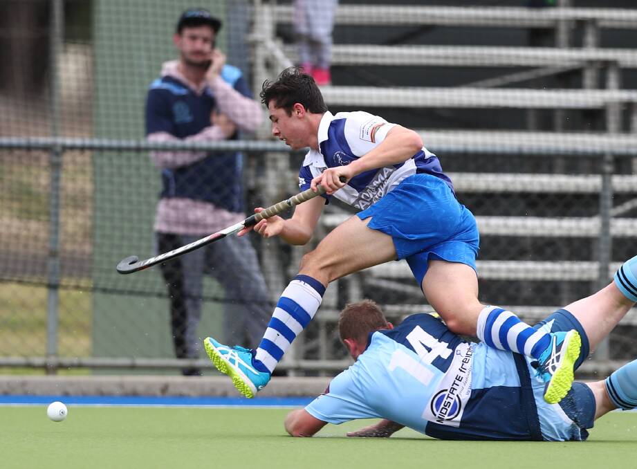 WE MEET AGAIN: Tyler Willott and St Pat's face Bathurst rivals Souths in this Saturday's mens Premier League Hockey match. The Bathurst clubs played out a 4-all draw in this year's opening round. Photo: PHIL BLATCH