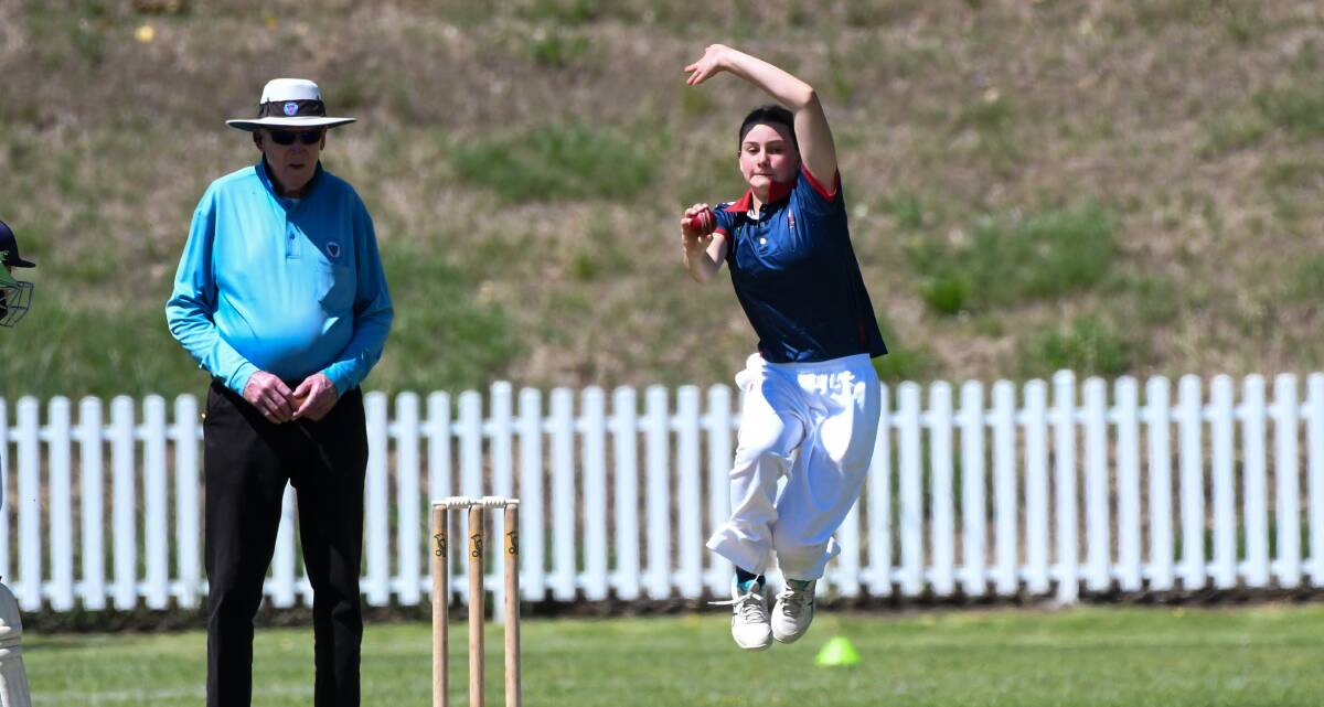 Poppi Stephen bowls for Western in Sunday's win. Picture by James Arrow.