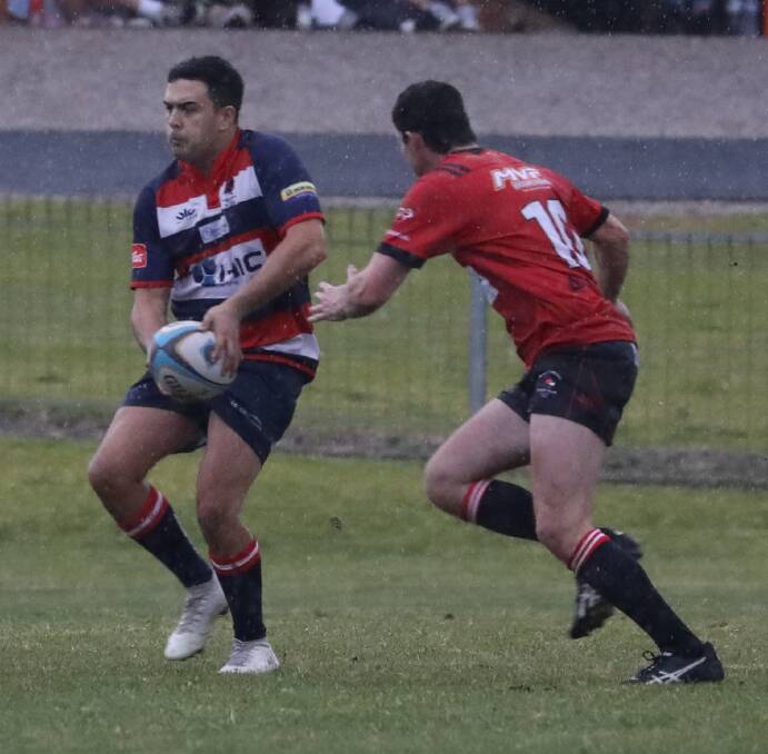 EXPLOSIVE: Corin Smith, pictured in action against Narromine, torched an undermanned CSU side on Saturday with a four-try performance. Photo: SIMONE KURTZ
