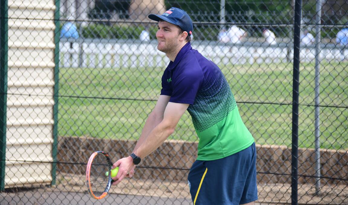 IN FORM: Matt Stewart prepares to serve during the weekend's Central West Cup action in Dubbo. Photo: AMY MCINTYRE