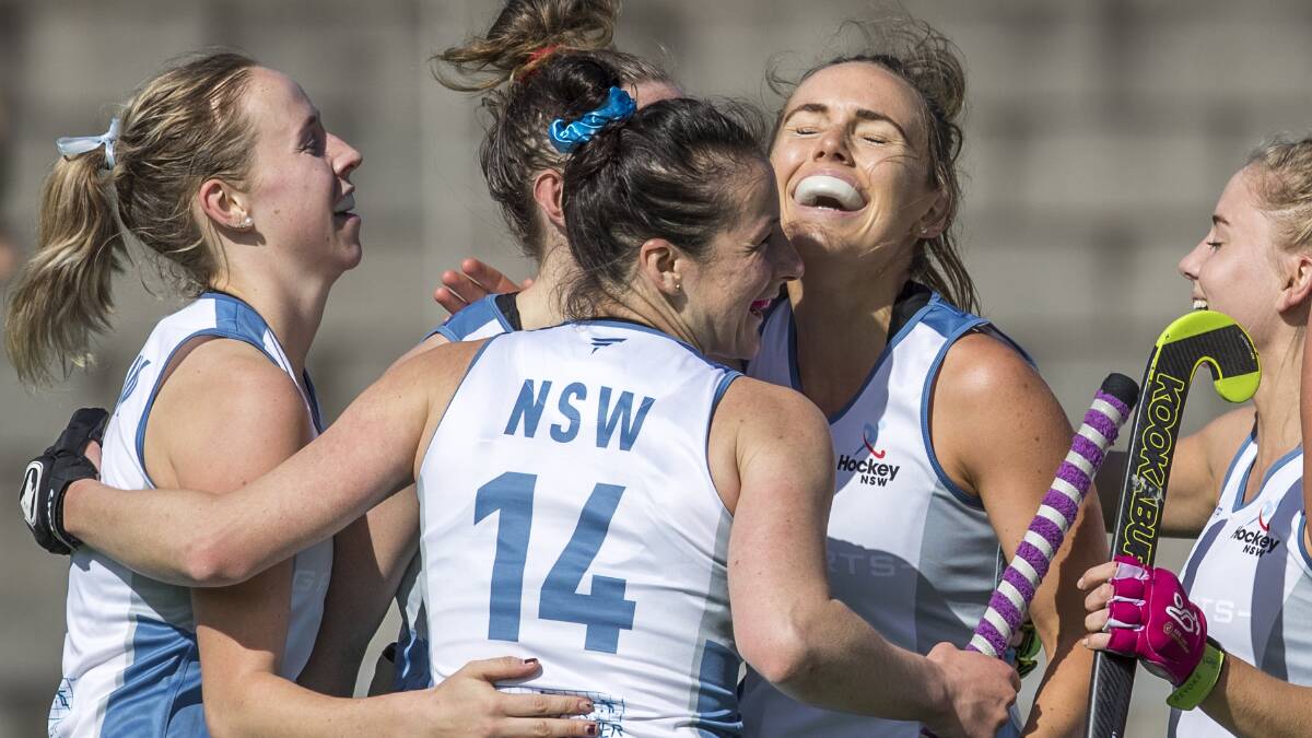 CHALLENGE: Tamsin Bunt (14, centre) and NSW will endure a tough AHL finals run after going down to ACT in the pool stage. Photo: CLICK INFOCUS