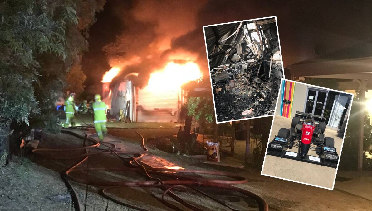 BLAZE: Gary West's workshop burned to the ground but luckily his 1999 Pilbeam MP82 wasn't inside at the time of the fire. Photos: CONTRIUBTED