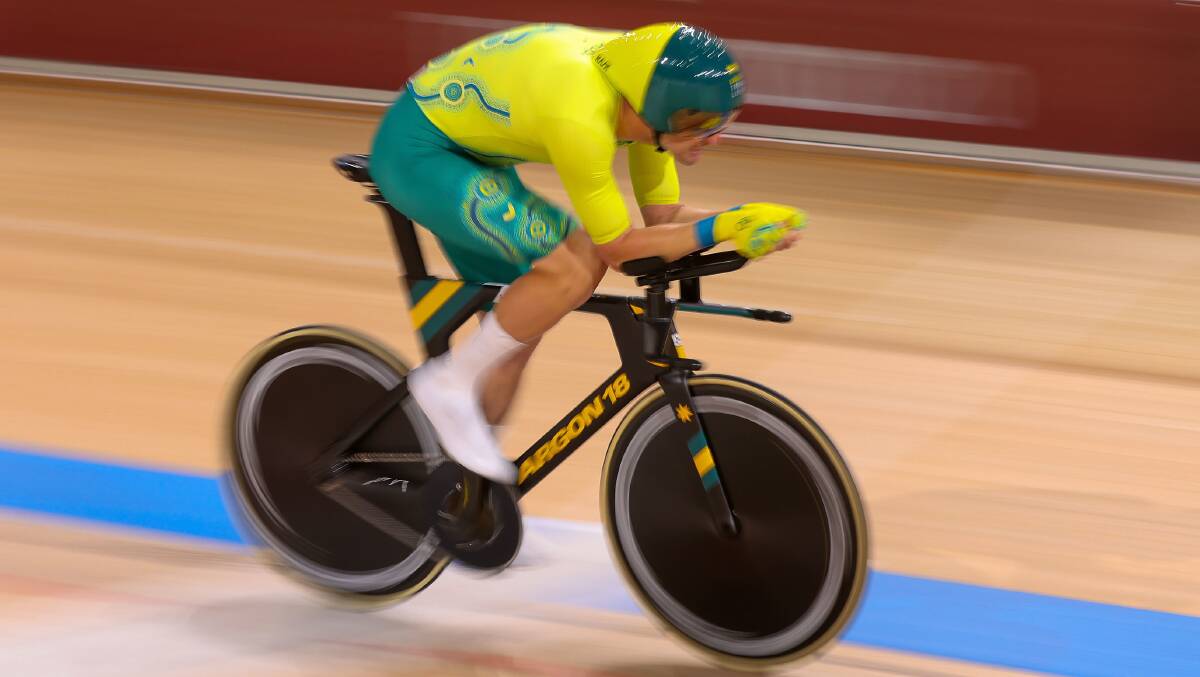 TOP EFFORT: David Nicholas, pictured winning bronze last week in the individual pursuit, was eighth in the men's C3 road time trial on Tuesday. Photo: AAP
