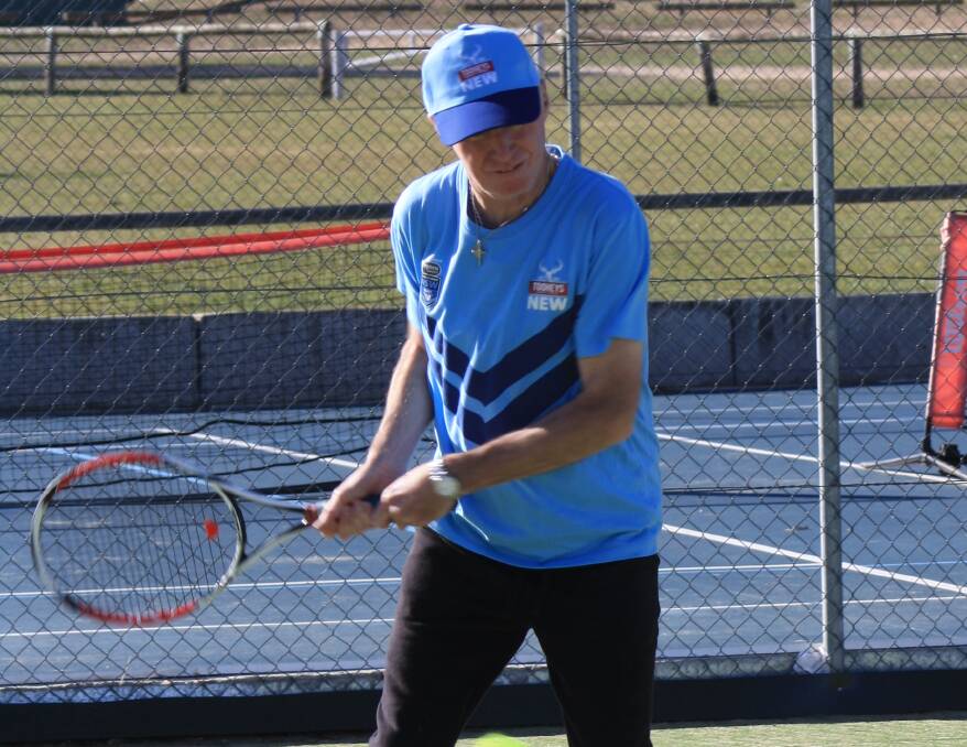LEFT HANDED POWER: John Bullock is one of several players at the Eglinton Tennis Club showing that the lefties are the ones to fear during this season's competition.