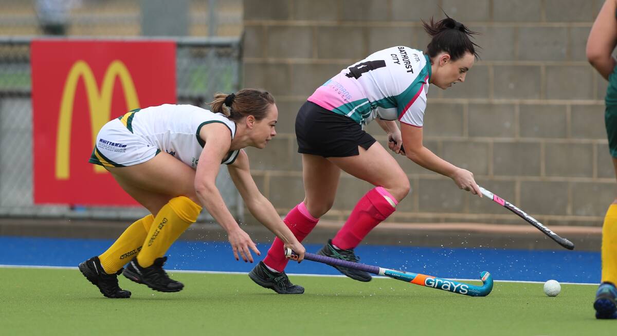OUCH: Kelsey Willott suffered a shoulder injury during Bathurst City's 2-0 loss against Orange Ex-Services on Saturday. City were left to rue several missed scoring opportunities. Photo: PHIL BLATCH
