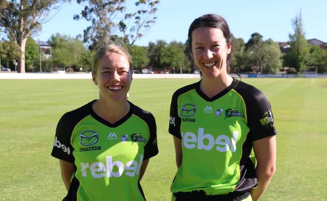 LET'S GO: Lisa Griffith (right) is ready to play for the Sydney Thunder, alongside Naomi Stalenberg (left). Photo: SYDNEY THUNDER WBBL TWITTER