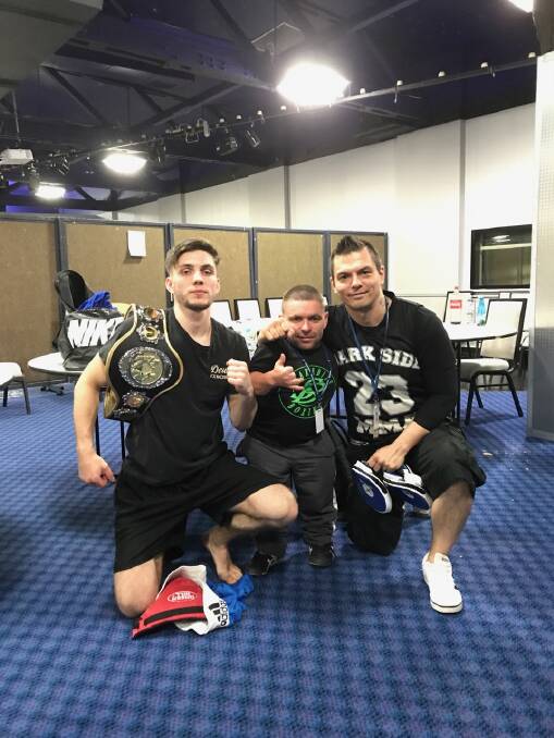BIG NIGHT: Jamie Fallon's (centre) King And Queen Fight Night was a success, now he hopes the National Novice Titles will be just as successful.