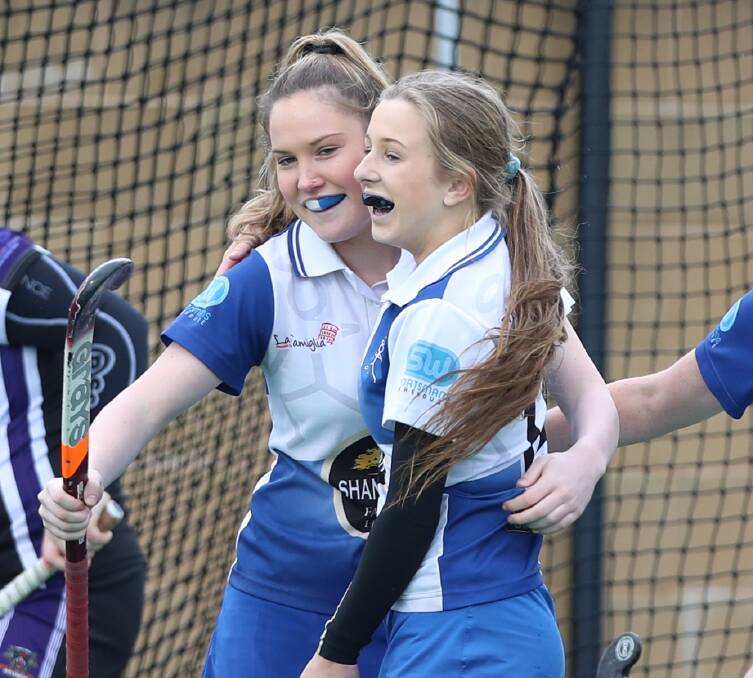 WINNING START: Paityn Simpson and Ruby Clarke both scored for St Pat's in their opening game win over Confederates. Photo: PHIL BLATCH