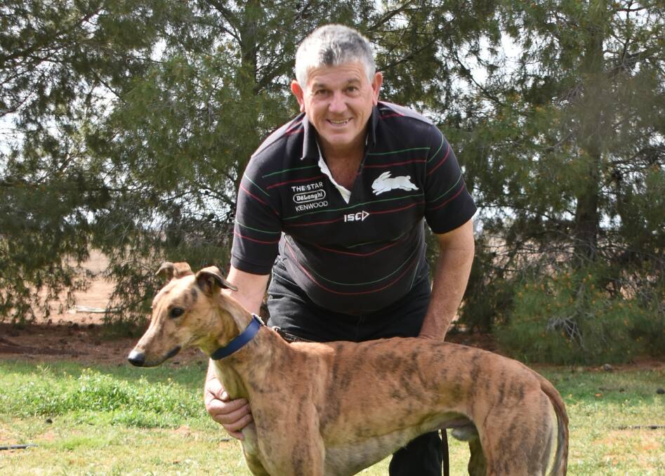RACING STAR: Trainer Raymond Smith with Feral Franky, who's now preparing for the semi-finals of the Million Dollar Chase. Photo: RENEE POWELL
