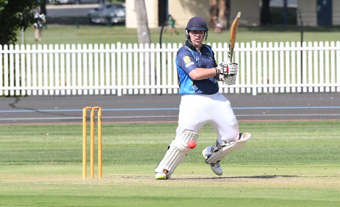 KEEP IT GOING: Connor Slattery hits a shot past cover during the Twenty20 portion of the Bathurst District Cricket Association season. Saints narrowly missed the first spot in the grand final and will play Bathurst City for the remaining place. Photo: CHRIS SEABROOK