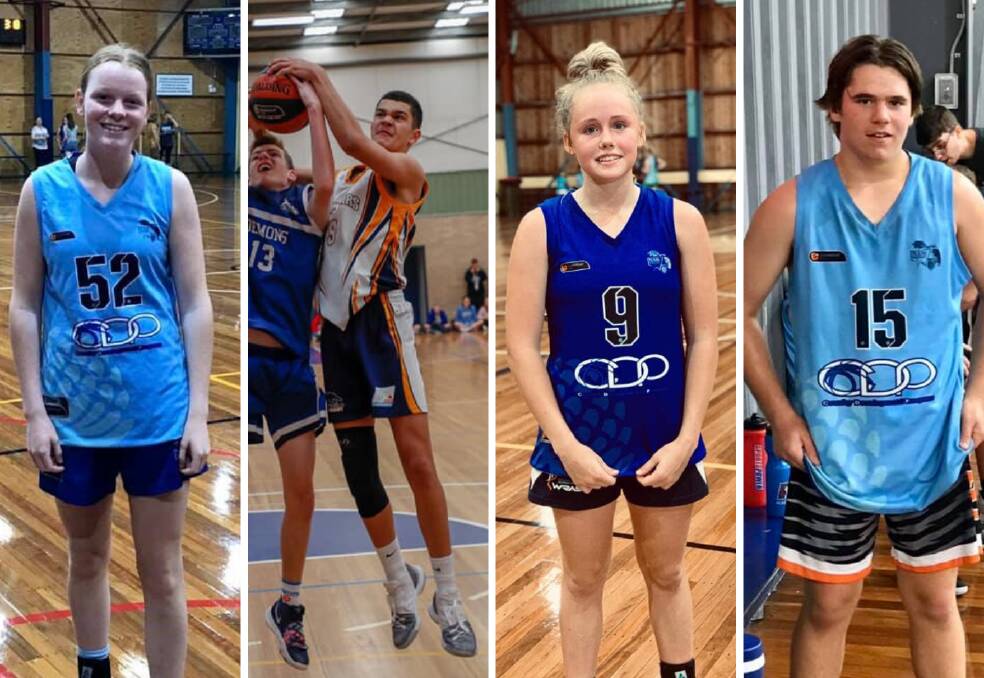 SKILLS: Kaleah Mack, Jackson Tapu, Roxy George and Clayton Allen were among the Bathurst Goldminers players selected to take part in the Country Development Tour. Photos: BATHURST GOLDMINERS