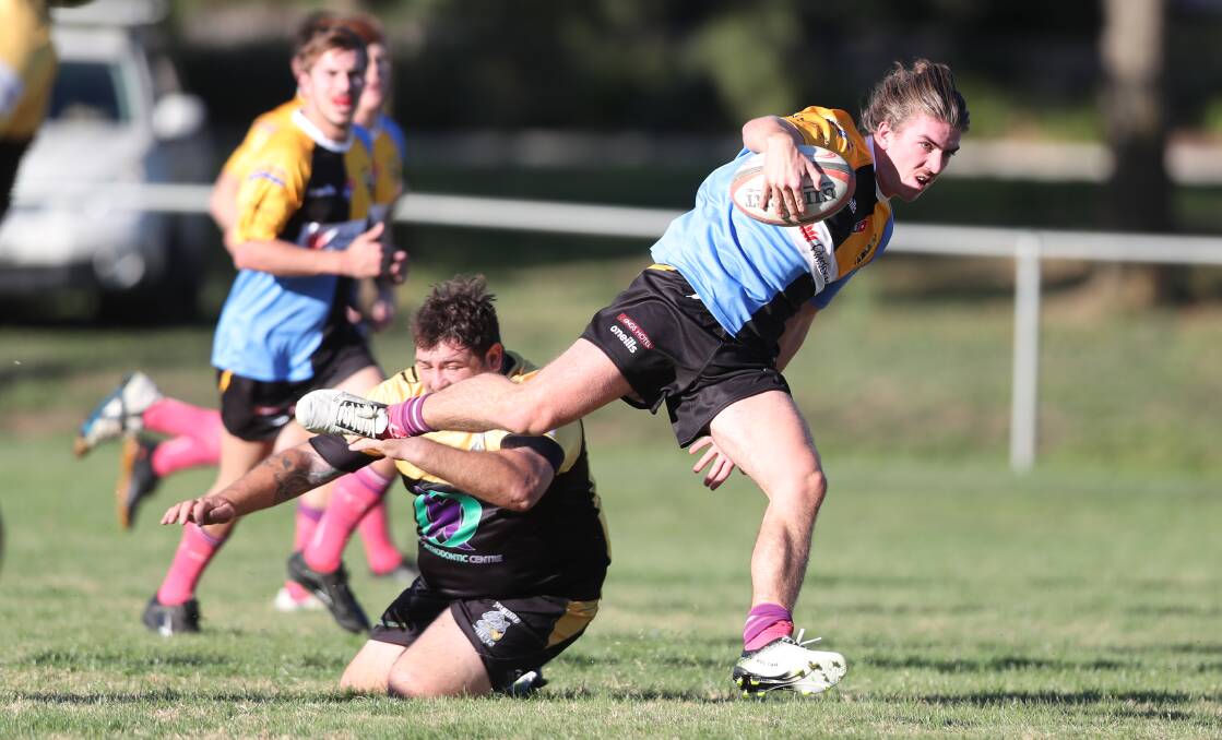 TOUGH ONE: Xander Bennett and CSU picked up a tough win against Parkes Boars. Photo: PHIL BLATCH