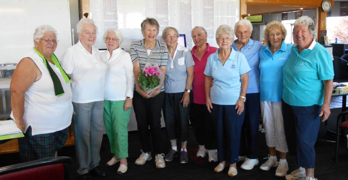 POPULAR CHAMPION: Mary Thistleton (fourth from left) won the inaugural Super Veterans Championship at the age of 95. Photo: CONTRIBUTED
