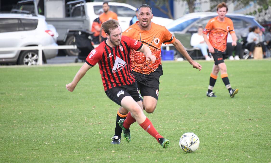 ON THE BOARD: Matt Hobby did not have to wait long to grab his first goal in Panorama FC colours.
