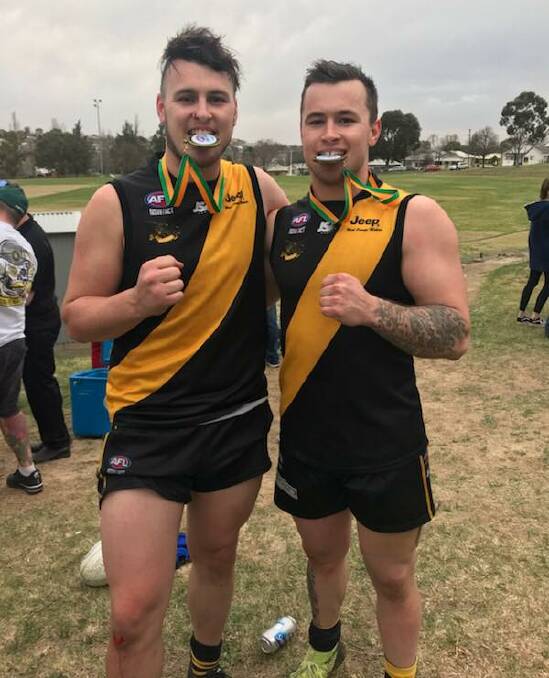 IN MEMORY: Orange Tigers will be awarding the Chris Rothnie (left, pictured with brother Michael) Medal after this Saturday's first grade game.