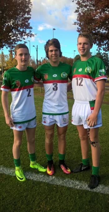 REPRESENTATIVES: Tyler Colley, Ash Cosgrove and Blake Martin have been selected in the under 15s Greater  Western Rugby league team. Photo: CONTRIBUTED