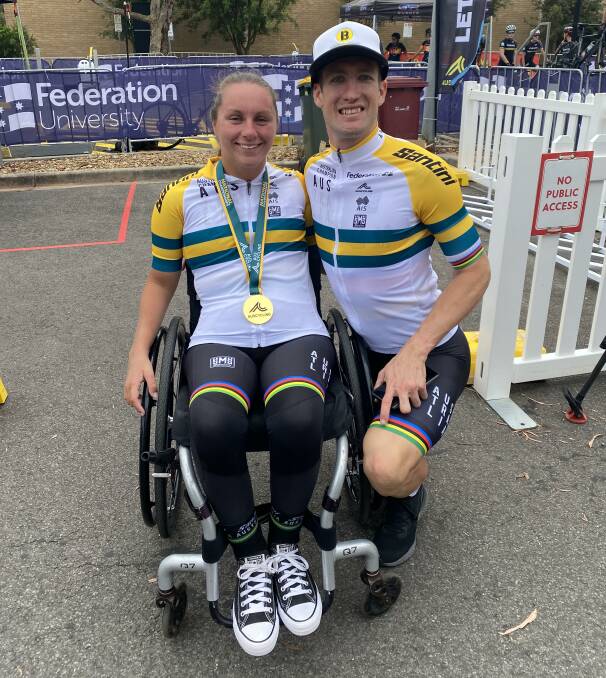 NATIONALS GLORY: Bathurst couple Emilie Miller and David Nicholas came away with gold from their time trial and road race events.