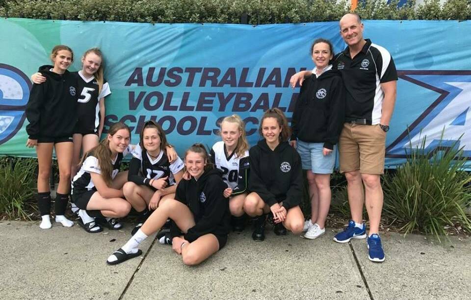 HALF THE SQUAD: Five members of the Australian Volleyball Schools Cup-winning team from Kelso High School (pictured) have made the Combined High Schools under 16s girls state team. They make up half of the 10-strong NSW team. Photo: CONTRIBUTED