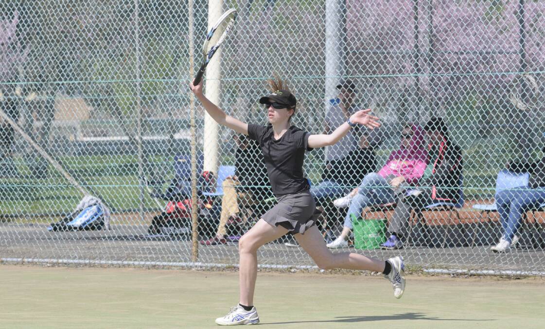 NEXT STAGE: Caitlin Speirs was one of seven Bathurst Tennis Club players who progressed to JDS state finals. Photo: CHRIS SEABROOK 091116ctenis1a