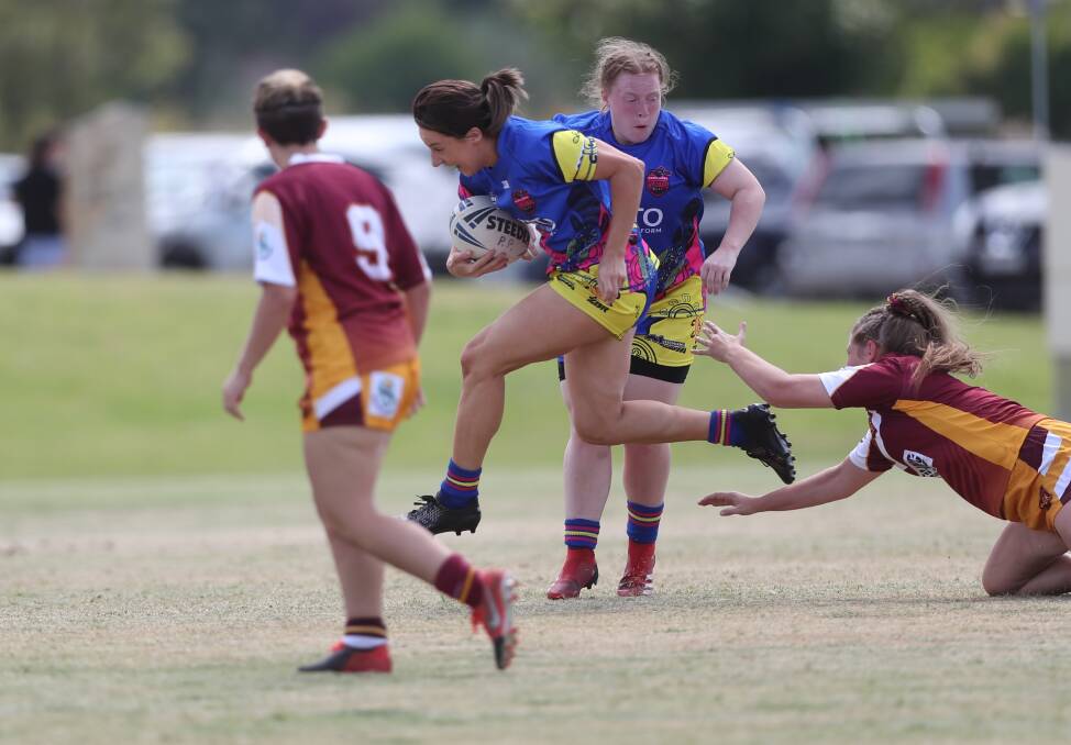 LEAPING AHEAD: Claudia McLaren will be in action for the Panorama Platypi after leaving Bathurst. The five-eighth has flown back from Brisbane to help the Platypi in their major semi-final. Photo: PHIL BLATCH