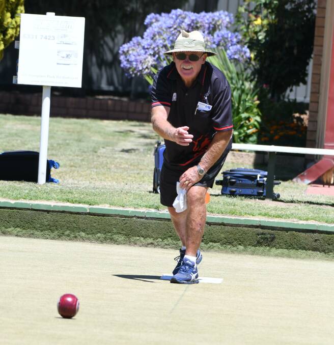 GREAT DAY OUT: Ron McGarry takes part in a recent round of social bowls at the Majellan Bowling Club. Photo: CHRIS SEABROOK 011621cbowls5