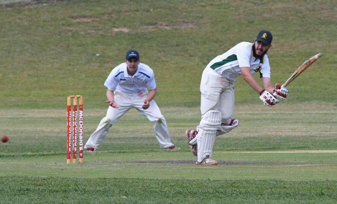 EARLY END: Bathurst captain Jameel Qureshi picked up three wickets in the Presidents Cup final before rain ended the day's play. Photo: CHRIS SEABROOK