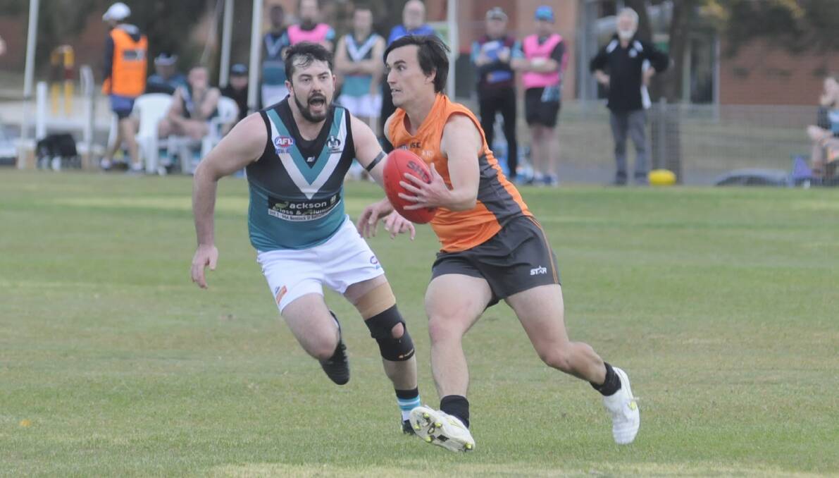 TRAVEL: Alex Cuttiford and the Bathurst Giants are aiming to keep pace with the AFL Central West's top two when they play Parkes Panthers. Photo: CHRIS SEABROOK
