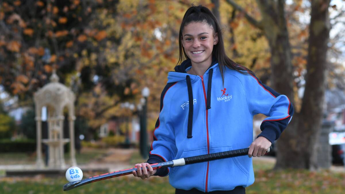 STATE COLOURS: Millie Fulton, 14, has earned a place in the NSW under 15s field hockey squad. Photo: CHRIS SEABROOK