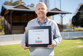 Jay Cleary with his Bathurst City Cricket Club life membership award. Picture by James Arrow.