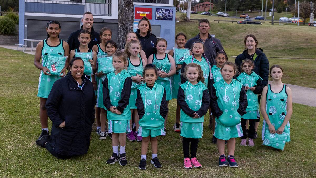 FRESH LOOK: The Bathurst Young Mob outdoor netball squad sporting their new jerseys. Photo: CONTRIBUTED