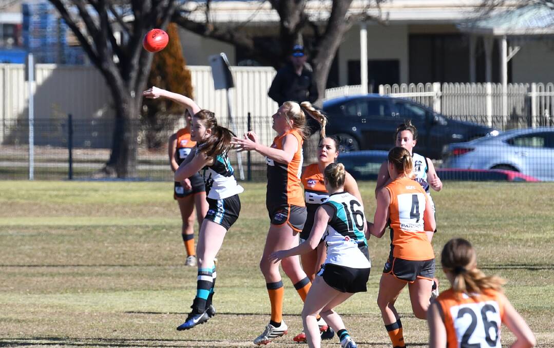 DONE AND DUSTED: Bathurst Bushrangers' season has come to an end in the AFL Central West women's competition after being beaten by the Bathurst Giants in Saturday's preliminary final. Photo: ALEXANDER GRANT