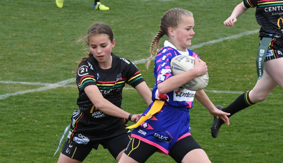 GAVE IT EVERYTHING: Tarnya Kelleher was a standout performer in the preliminary final defeat for the St Pat's under 13s on Sunday. Photo: CHRIS SEABROOK
