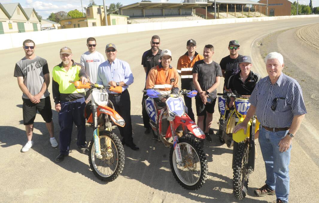 HOME HOPES: Panorama Motorcycle Club president Bruce Morgan (right) with Bathurst riders. Photo: CHRIS SEABROOK
