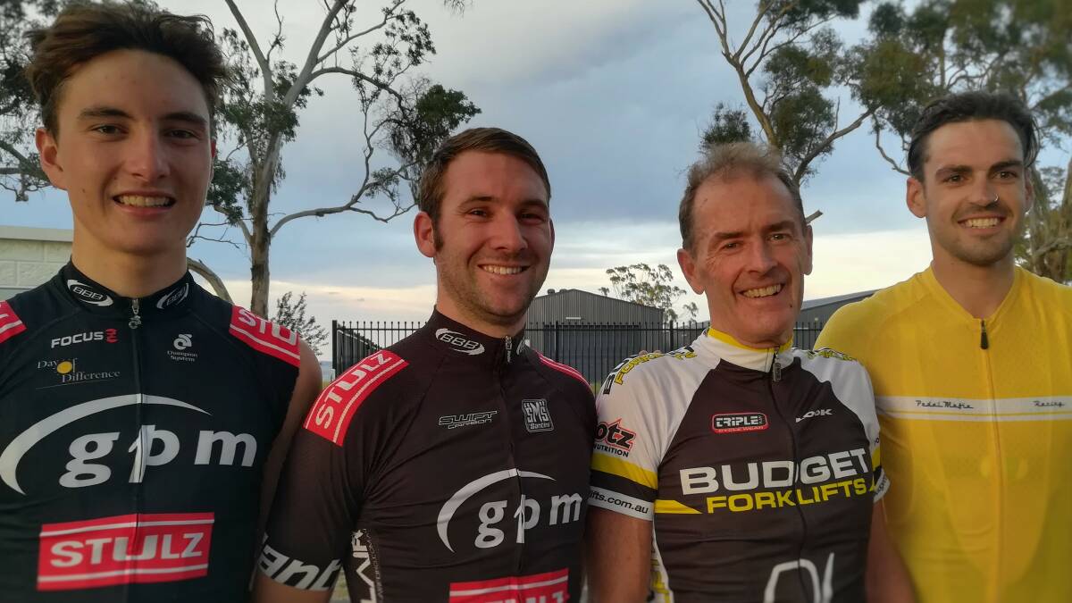 SPRINT BATTLES: The final round's top four was Josh Corcoran (third), Craig Hutton (first), Mark Windsor (fourth) and Brad Rayner (second).