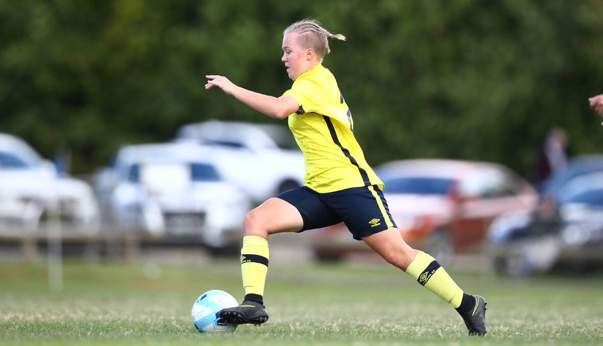 HUGE RESULT: Poorsha Mcphillamy was one of the standout performers for Western NSW Mariners FC in their impressive 1-0 win over the SD Raiders at Mudgee on Sunday. Photo: PHIL BLATCH