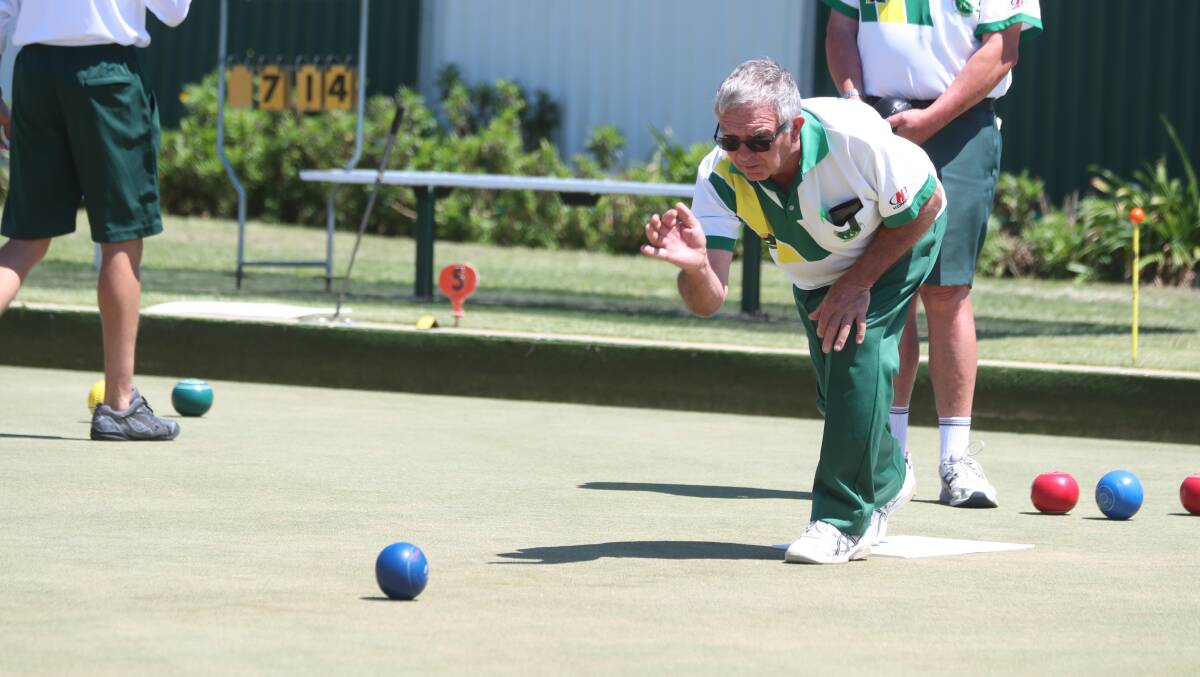 GREAT DAY FOR BOWLS: Mick Simmons enjoys a recent round of bowls at Majellan Bowling Club. Photo: PHIL BLATCH