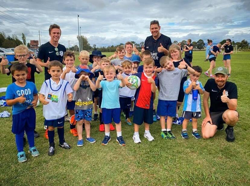 LET'S GO: Collegians juniors give a thumbs up during last year's Miniroos program. Photo: CONTRIBUTED
