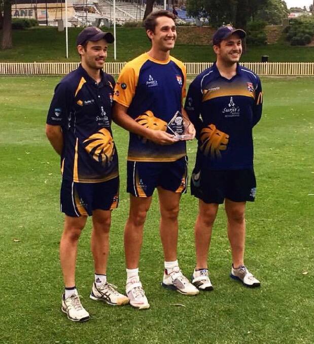 TIME TO FIRE UP: Joe Kershaw, Ben Joy and Bathurst's Max Hope are part of the Sydney University side chasing glory in the NSW Premier Cricket Twenty20 finals. Photo: CONTRIBUTED