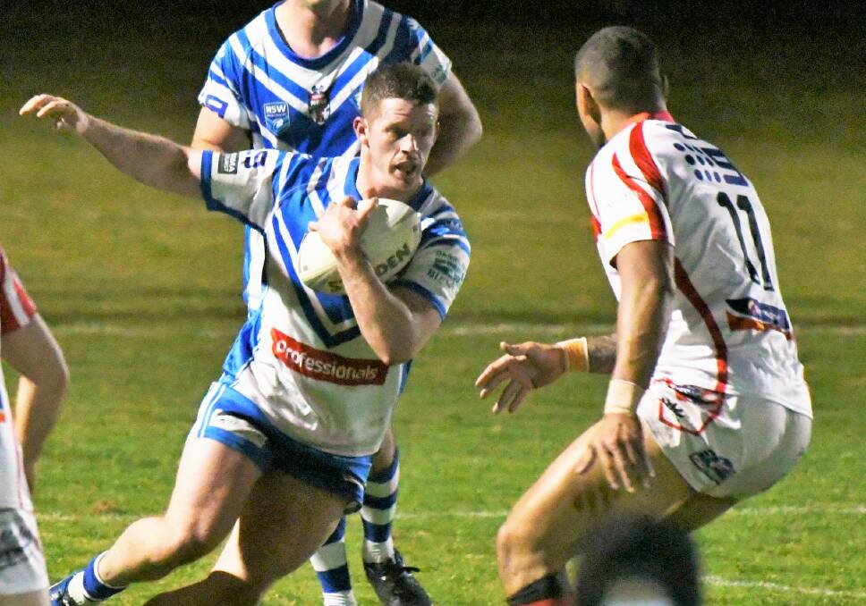 MAGIC ROUND ARRIVES: Mitch Squire in action against Mudgee Dragons. The Saints travel to Mudgee to play Orange CYMS this Saturday. Photo: CHRIS SEABROOK