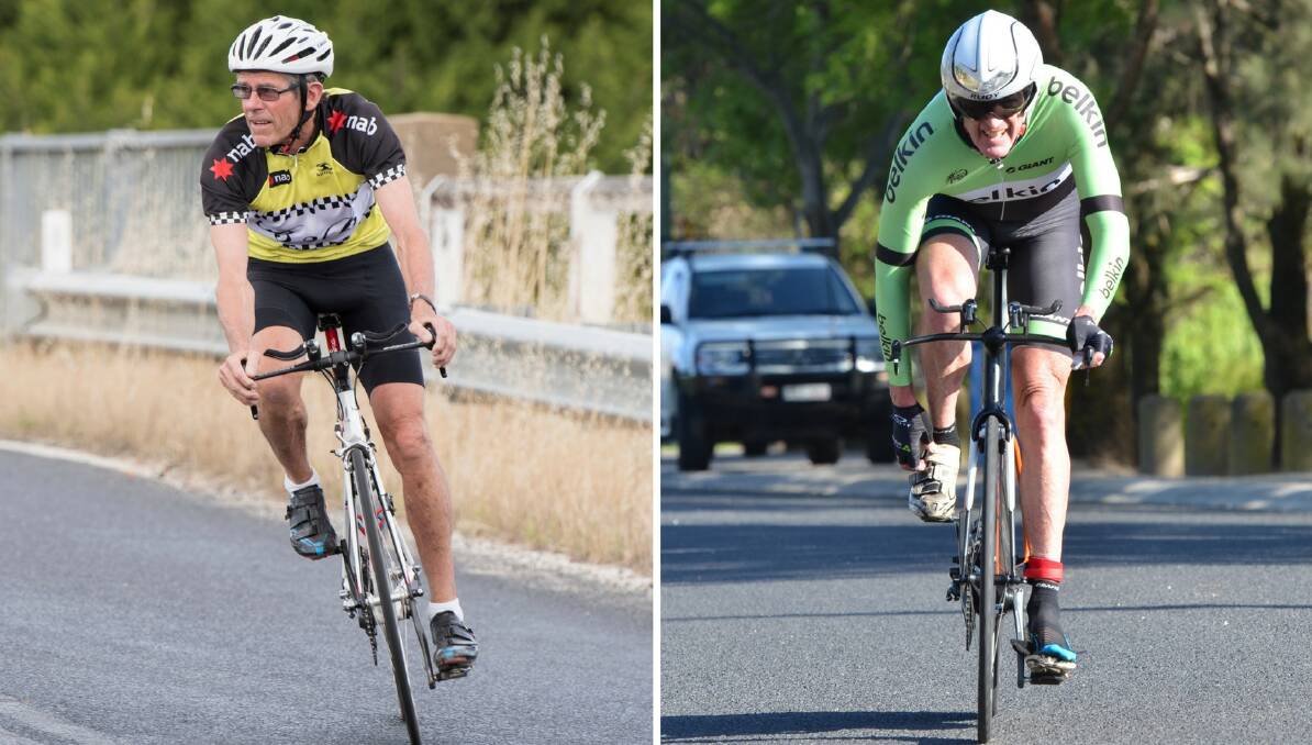 CLIMBING KINGS: Bathurst riders Jim Lavis and Mark Windsor are defending their respective Bathurst Cycling Classic hill climb titles this Saturday.