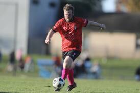 Matt Hobby put away four goals for Panorama FC in their game against Parkes Cobras. Picture by Phil Blatch.