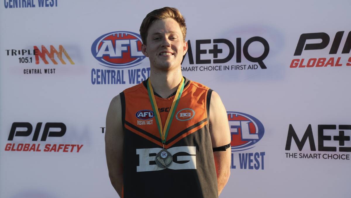 Luke Macauley was named best on ground in the Bathurst Giants' first ever senior men's grand final win. Picture by Phil Blatch.