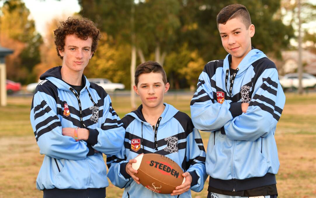 TALENTED TRIO: Ronan Hunt-Cameron, Blake Pawyer and Shannon Hastings have been selected in the Group 10 under 13s representative team. Photo: ALEXANDER GRANT